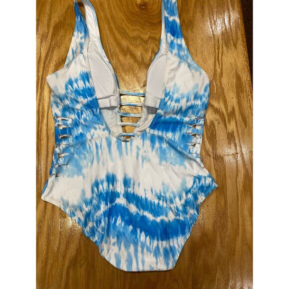 Xoxo Womens Tie Dye Cut Out One Piece Swimsuit XL (b40) - Picture 4 of 9
